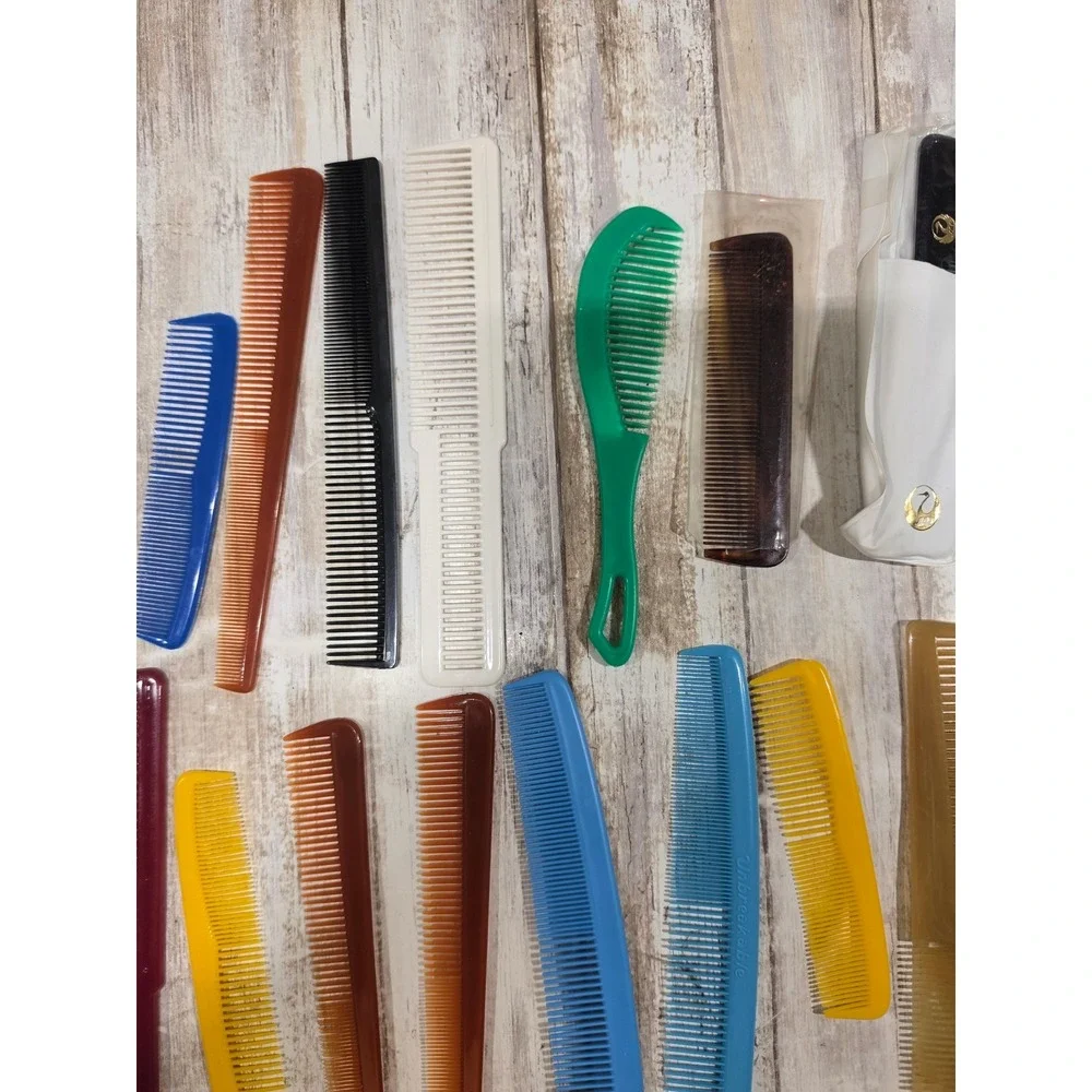 Vintage Hair Comb Lot Japan‎ Airlines JAL Seahorse Tortoiseshell Retro